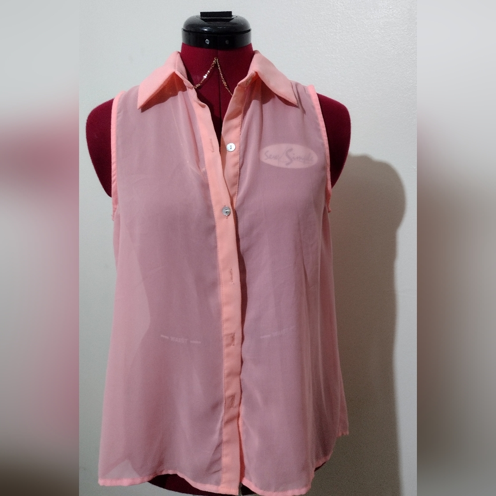 Fun & Flirt Sheer Sleeveless Top  Size XS